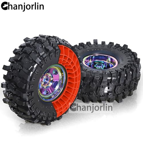 1.9 RC Silicone Rubber Insert Foam Soft Waterproof 108x42mm Fit 118-122mm 1/10 Crawler Wheels Tires for 1:10 Crawler Car Traxxas TRX4 Axial SCX10 Capra RXB10 RC4WD D90 TF2 Gen8 4PCS (Red) | Fit 118-122mm 1/10 Crawler Wheels Tires - color: Red