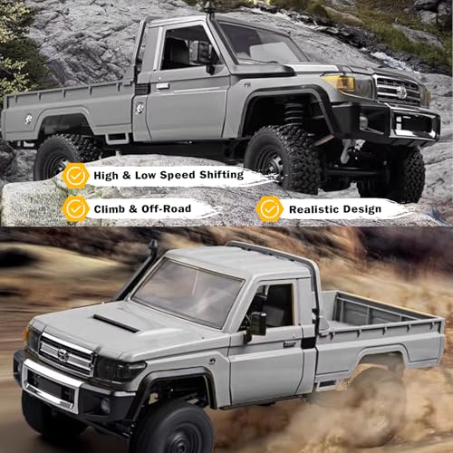 ARRIS MN82 PRO 1/12 Toyota LC79 RC Rock Crawler 4WD RTR Truck | Upgraded Chassis, LED Lights, Full Proportional Control, Trail Ready Design - color: Mn82pro-silver