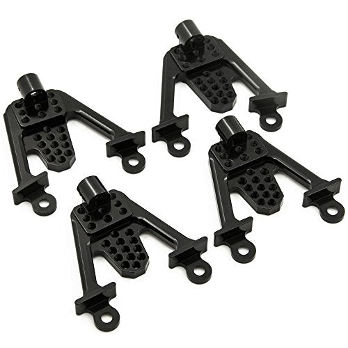 4PCS Aluminum Front & Rear Shock Tower Hoops, Black | Bracket Mount, Upgrade Parts, For Axial SCX10 1/10 Scale, Crawlers Truck Car - color: Black