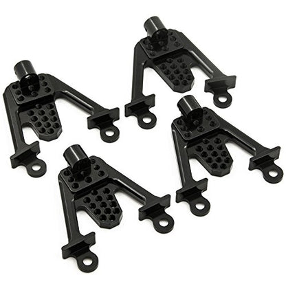 4PCS Aluminum Front & Rear Shock Tower Hoops, Black | Bracket Mount, Upgrade Parts, For Axial SCX10 1/10 Scale, Crawlers Truck Car - color: Black