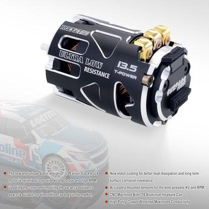 540 V5R Sensored Brushless Motor Competition Level Motor with Shaft 3.175 Use for 1:10 RC Car/Truck（13.5T） - style: SPEC 13.5T