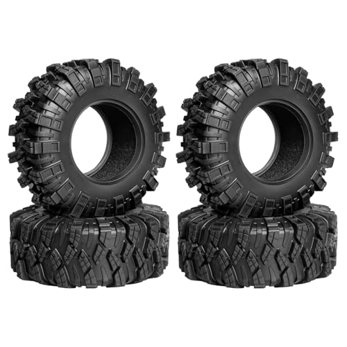 LRFHL 1.3" Crawler Tires Soft Rubber for 1/18 TRX4M 1/24 SCX24 FCX24, 4PCS | 65mm*27mm, RC Tires with Foam Insert, RC Rock Crawling Tires Upgrade - color: Style D
