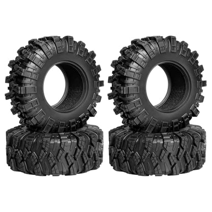 LRFHL 1.3" Crawler Tires Soft Rubber for 1/18 TRX4M 1/24 SCX24 FCX24, 4PCS | 65mm*27mm, RC Tires with Foam Insert, RC Rock Crawling Tires Upgrade - color: Style D