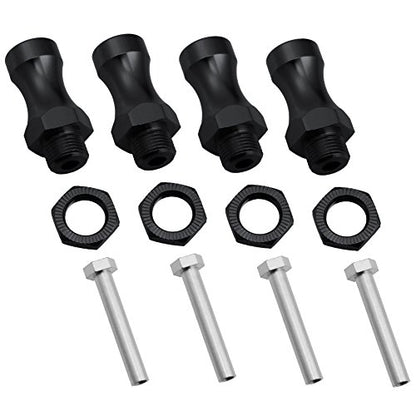 Hobbypark Aluminum 12mm Turn 17mm Hex Wheel Extension Adapter Drive Hub Widener for RC Vehicle Parts (Set of 4)