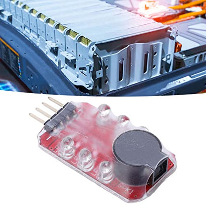 FTVOGUE Lipo Battery Voltage Alarm, Compact Real Time Low Voltage Monitor with Buzzer LED Warning for RC Drones DIY Electronics PCB 2S 3S Battery Checker 5 Pack