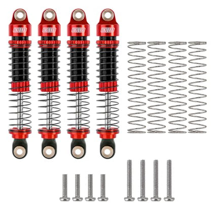 INJORA 59MM Long Threaded Oil Damper Shock Absorber for TRX4M, Red - color: Red