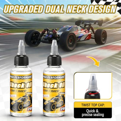 2 Bottles Racing Silicone Shock Oil 30WT 350CST | RC Car Shock Oil for Lubricating R/C Radio Controlled Cars and All Types of Vehicles, RC Shock Oil, Does Not Evaporate