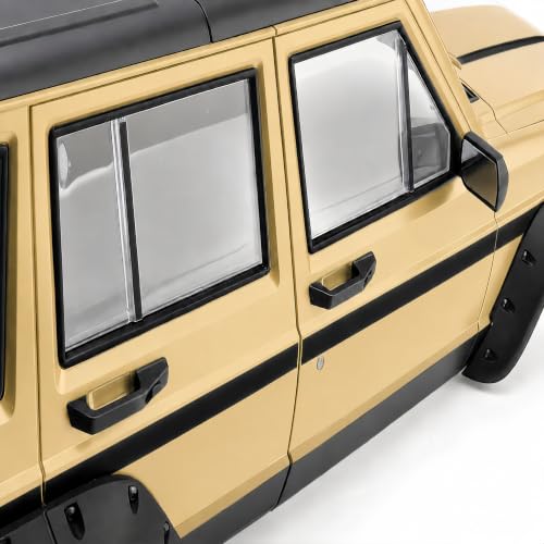 1/10 RC Crawler Hard Body Shell Kit, 313mm Cherokee Style, Yellow | Fits Axial SCX10, SCX10 II 90046/90047 & TRX4; hard plastic shell with interior, grille, flares, mirrors and hardware - color: Yellow