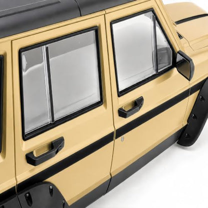 1/10 RC Crawler Hard Body Shell Kit, 313mm Cherokee Style, Yellow | Fits Axial SCX10, SCX10 II 90046/90047 & TRX4; hard plastic shell with interior, grille, flares, mirrors and hardware - color: Yellow