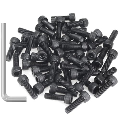 55 Pieces M5 x 16mm Socket Head Cap Screws, Thread Pitch 0.8mm, Sutemribor M5 Black Screws, 12.9 Grade Alloy Steel, Black Oxide Finish, Fully Threaded - size: M5 x 16mm, style: Socket Head