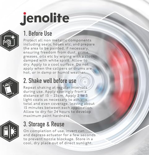 JENOLITE Brake Caliper Paint Aerosol, Yellow 1x13.5oz | Brake Caliper Paint, Durable High Gloss Finish High Heat Spray Paint, Restore - color: Yellow