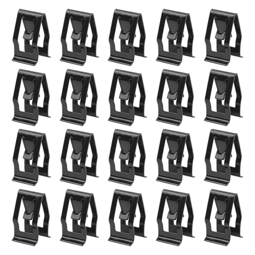 20PCS Car Dashboard Trim Clips, Metal U-Shaped Vehicle Front Console Dash Retainer, Automotive Dash Console Panel Fastener Replacement Accessories, Universal for SUV Truck Sedan - size: 20PCS