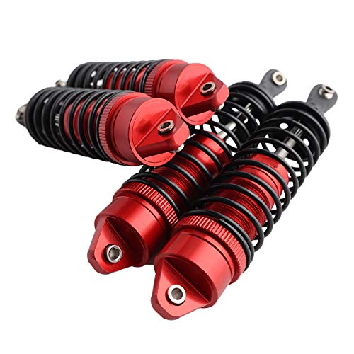 5862 Front & Rear Aluminum Alloy Shock Absorber for 1/10 Slash 4x4 Hoss Rustler Stampede Bandit VXL Nitro Shock Parts Replace of 3760 3762 SLA014 (4-Pack) (Red) - color: Red