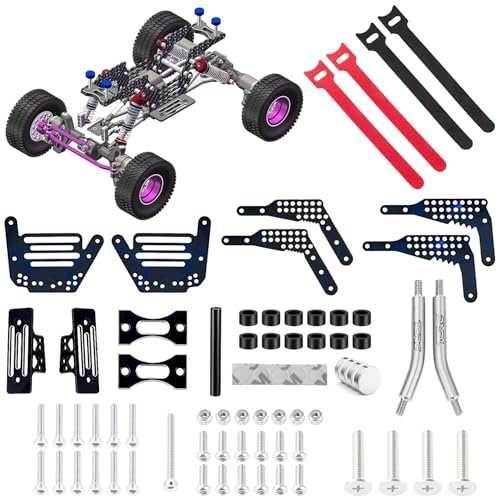 Blue Forged Carbon Fiber LCG Chassis Kit High Gloss Frame Rail for Redcat Ascent-18 1/18 Scale RC Rock Crawler Upgrades - style: Carbon Fiber