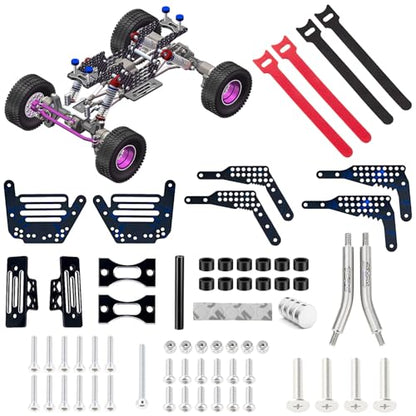 Blue Forged Carbon Fiber LCG Chassis Kit High Gloss Frame Rail for Redcat Ascent-18 1/18 Scale RC Rock Crawler Upgrades - style: Carbon Fiber
