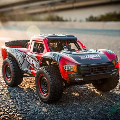 RC Cars 1:14 RC Truck 30 MPH 4WD Remote Control Car All Terrain Trophy Car for Adults Boys Teens Fast 50 Mins Play Off-Road RC Buggy Big Short Course Monster Truck with 2 Batteries (RTR) - color: 130-red