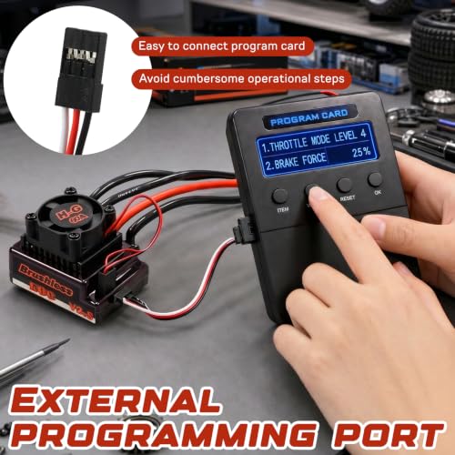 60A Waterproof Sensorless Brushless ESC with XT60 Plug 6V/6A BEC, Electronic Speed Controller Upgrade for 1/10 RC Car Buggy Short Course Truck Monster Truck