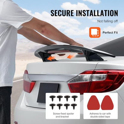 VEVOR GT Wing Car Spoiler, 46.3 inch Universal Spoiler, Compatible with Most Sedans and Coupes, High Strength ABS Material, Car Rear Spoiler Wing, Racing Spoiler BGW/JDM Drift Glossy Black - size: 46.3 Inch, style: ABS