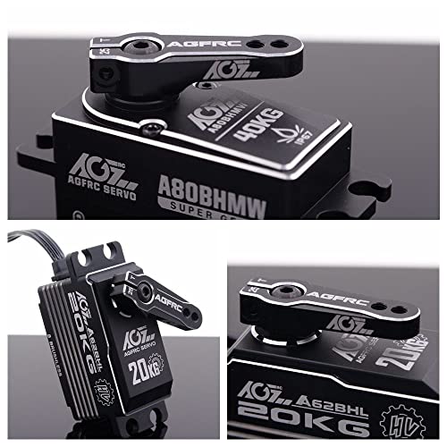 AGFRC 25T Metal Servo Horn for 1/10 1/8 Scales RC Cars(HSS16AG) | CNC Machined AL7075, 3.8g, 31mm Length, Clamping Design, For 1/10 & 1/8 RC.Servos