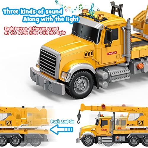 Dwi Dowellin Toys for 3 Years Old Boys Girls Kids,Construction Toy Crane Truck with Lights and Sounds - style: crane tuck