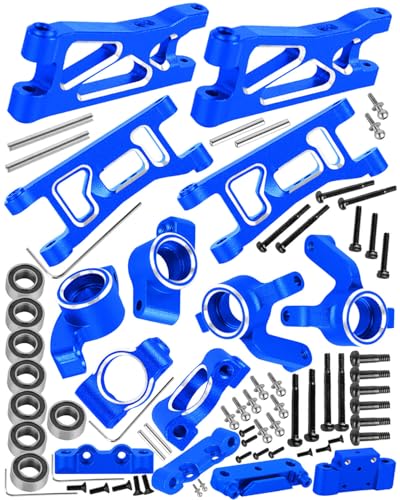 RC Upgrades Part for 1/24 Micro-B 2S 2WD,1/28 Micro-T 2S 2WD,Aluminum Suspension Arms/Caster Block/Steering Blocks/Rear Stub Axle Carriers/Suspension Mount,Navy Blue(LOS-1768,LOS-1761) - color: Navy Blue-(upgrades Part）