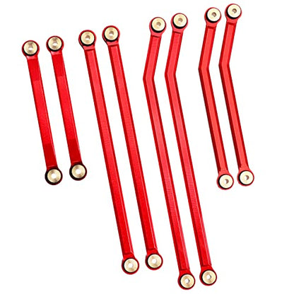 High Clearance Front Links Set for Axial SCX24 Gladiator AXI00005, 8PCS (Red) - color: Red