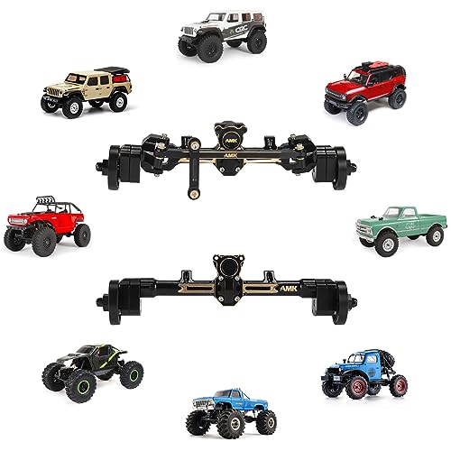 SCX24 Axles 174g SCX24 Brass Front and Rear Portal Axle with Brass Wheel Hubs Counterweights Set for 1/24 RC Crawler Axial AX24 FCX24 SCX24 Upgrades Accessories
