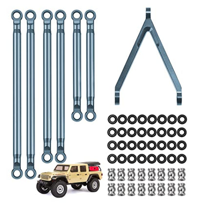 Maleonn RC Aluminum Alloy Suspension Links Rod Link Chassis Linkage for 1/24 RC Crawler Car SCX24 Links Upgrades AXI00005 Accessories - Titanium - color: Titanium