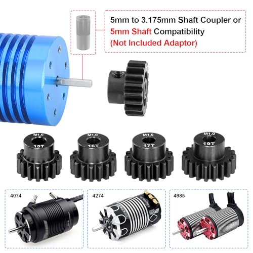 OGRC Mod 1 Pinion Gear 15T 16T 17T 18T 19T 5mm Shaft Motor Gears for 1/8 1/10 RC RC Buggy, SCT, Stadium Truck and Monster Truck