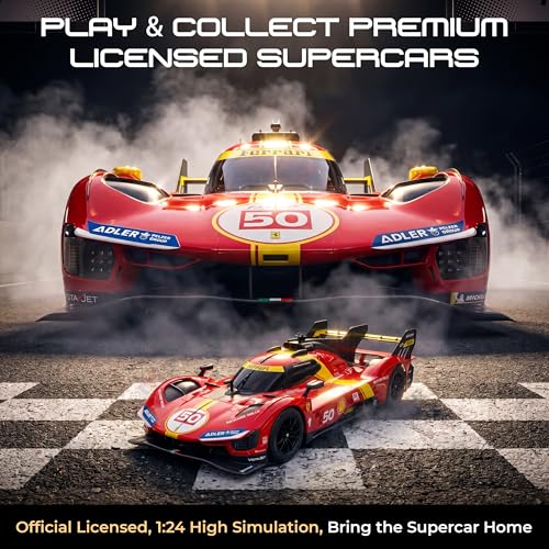 BEZGAR Licensed Ferrari 499P 1:24 Scale RC Remote Race Car Toy for Boys | Official Ferrari Replica, 2.4Ghz Remote, Ideal Toy for Boys 6-8, 8-12 & Adults, Electric Racing, Hobby Collectible Model - color: Ferrari-1:24 Ferrari 499p
