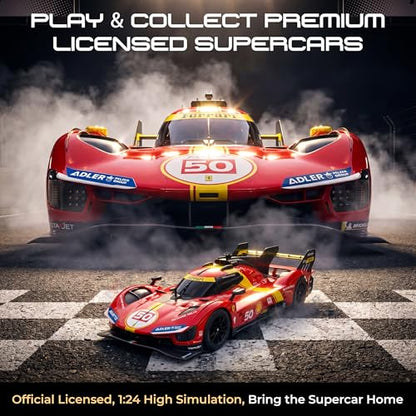 BEZGAR Licensed Ferrari 499P 1:24 Scale RC Remote Race Car Toy for Boys | Official Ferrari Replica, 2.4Ghz Remote, Ideal Toy for Boys 6-8, 8-12 & Adults, Electric Racing, Hobby Collectible Model - color: Ferrari-1:24 Ferrari 499p