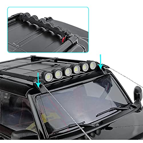 MOHERO RC Car Light Bar Kit 6 LEDs Body Shell Roof Lights for 1/18 TRX4M Bronco RC Crawler Car Upgrade Part
