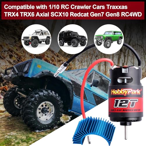 Hobbypark 12T Motor 550 Motor Brushed for 1/10 RC Car Truck Traxxas Slash 4x4 2WD Redcat Volcano EPX Arrma Granite AXIAL ECX Losi