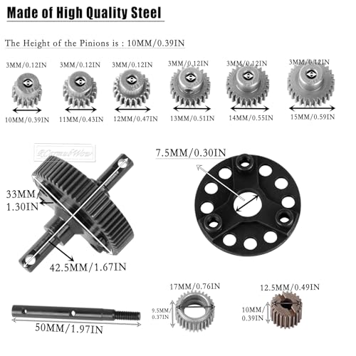 RC Upgrades Part for 1/10 Slash/Rustler/Stampede/Bandit 2WD VXL,48P 76T 83T 86T 90T Spur Gear &Transmission Gear &Slipper Clutch &Pressure Plate &Slipper Rebuild Kit,Titanium - color: Titanium(for 2wd)