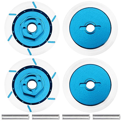 4Pack Vgoohobby Aluminum Alloy RC 12mm Hex Hub Wheel Rim Brake Disc Compatible with HSP HPI Traxxas Tamiya 1/10 On-Road Racing Model Car (Blue) - color: Blue