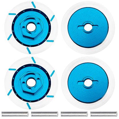 4Pack Vgoohobby Aluminum Alloy RC 12mm Hex Hub Wheel Rim Brake Disc Compatible with HSP HPI Traxxas Tamiya 1/10 On-Road Racing Model Car (Blue) - color: Blue