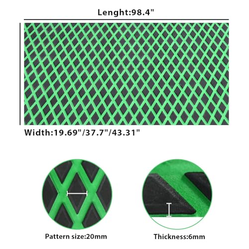 98.4"X43.31" Boat Flooring Self-Adhesive EVA Foam Boat Decking Marine Yacht RV Pool Non-Skid - color: Black and green