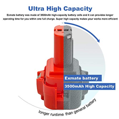 Exmate 9.6V 3.5Ah Battery for Makita PA09 9134 9135 9100 9120 9122 9133 9135A 192595-8 192321-5 192638-6 192404-1