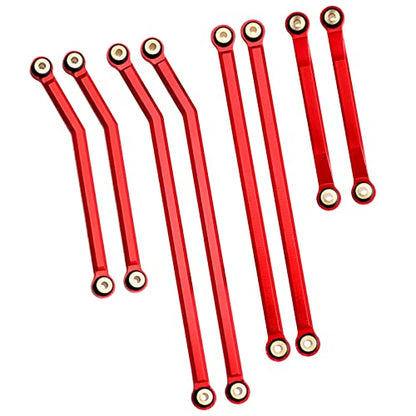 High Clearance Front Links Set for Axial SCX24 Gladiator AXI00005, 8PCS (Red) - color: Red