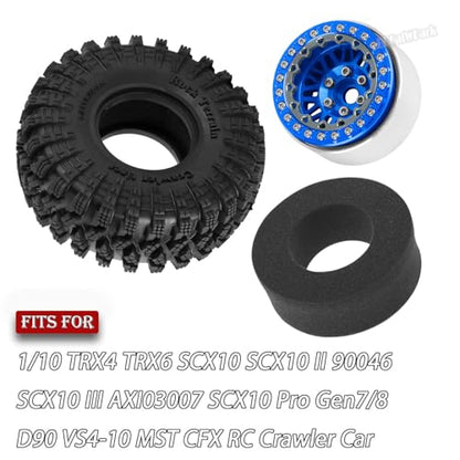 4Pcs RC 1.9 Wheel Tires for 1/10 TRX4 TRX6 SCX10 SCX10 II 90046 SCX10 III AXI03007 SCX10 Pro Gen7/8 D90 VS4-10 MST CFX RC Crawler Car,12mm Hex Wheels Rims & Rubber Tires w/Sponge,Navy Blue - color: Navy Blue - (1.9 Beadlock Wheel)