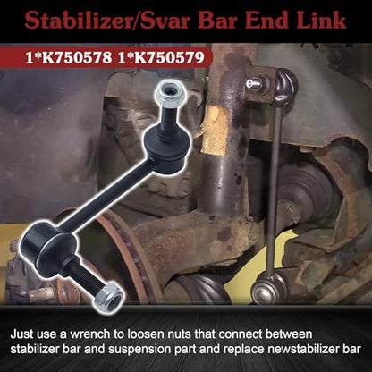 2* K750578 K750579 Front Sway Bar Link - Reduce SUV Body Roll | Compatible with 2011-2018 Dodge Durango 2011-2015 Jeep Grand Cherokee - color: 1*K750578 1*K750579, size: Sway Bar Link