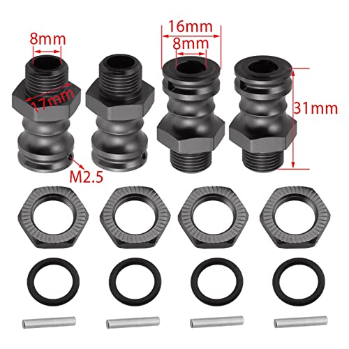 4Pcs 17mm to 23mm Wheel Adapter Conversion Extension, Titanium Gray - color: Titanium Gray