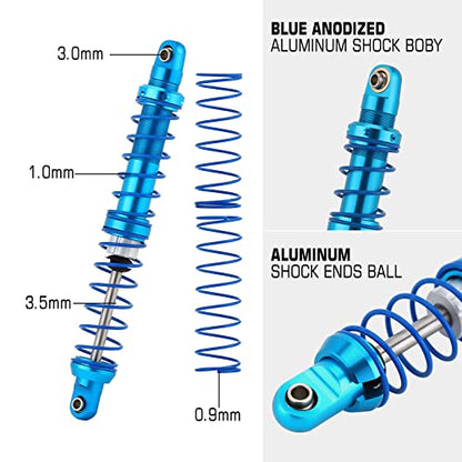 INJORA RC Shock Absorber Oil Adjustable RC Damper Set with Springs for 1/10 RC Truck Crawler Axial SCX10 TRX4 D90 (110mm) - size: 110mm