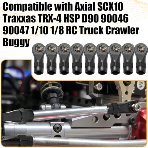 10PCS M4 Nylon Tie Rod End Ball Joint Linkage Ball Head Holder LH/RH Thread Set Compatible with Axial SCX10 Traxxas TRX-4 HSP D90 90046 90047 1/10 RC Truck Buggy Crawler Accessories (L25mm) - style: C