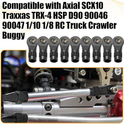 10PCS M4 Nylon Tie Rod End Ball Joint Linkage Ball Head Holder LH/RH Thread Set Compatible with Axial SCX10 Traxxas TRX-4 HSP D90 90046 90047 1/10 RC Truck Buggy Crawler Accessories (L25mm) - style: C