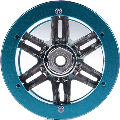 4PCS Plastic Plating 2.2 Inch Beadlock Wheel Rim Wheel Parts for 1/10 RC Rock Crawler Car Truck for Axial TRX4 Wraith SCX10 CC01 D90 90046 TF2(Blue) - color: Blue
