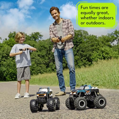 Threeking 1:16 Amphibious Monster Truck All Terrain Remote Control Car Toys | Waterproof Durable 4WD Off-Road RC Crawler Cars Pick-Up Unique Toy Gifts for Boys Girls Ages 6-12 - color: Pickup-blue