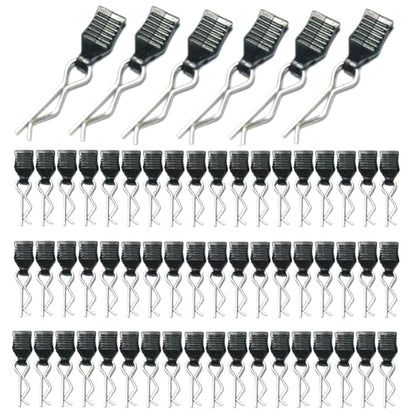 60PCS 1mm RC Body Clips with Pull Tabs for All 1/12 1/14 1/16 1/18 Scale Hyper go,Redcat Traxxas HPI Himoto HSP Exceed RC Car Body Clips,for SCX24 TRX4M H165 RC Car Truck Buggy Parts