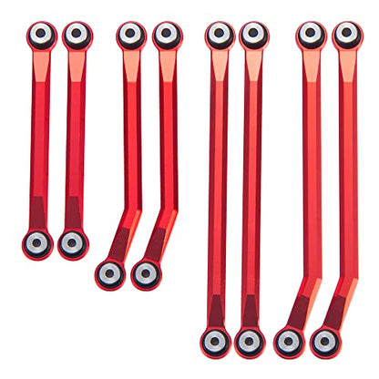 Higher Extra Clearance Links Set Linkage for TRX4M Upgrades 1/18th RC Crawler Car Parts (Red) - color: Red