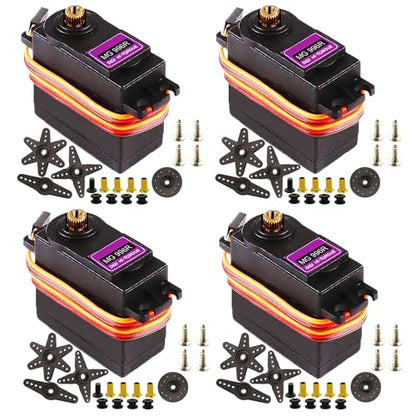 MG996R Digital Servo Motor 4Pack 55g Metal Gear | Metal gear, 55g torque, digital precision, fits Arduino/Futaba JR, ideal for RC car/boat/robot. - style: 4PCS MG996R